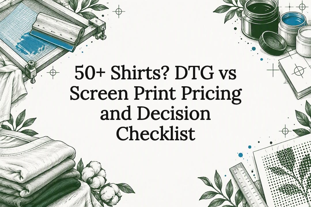 Decorative DTG and screen printing title card